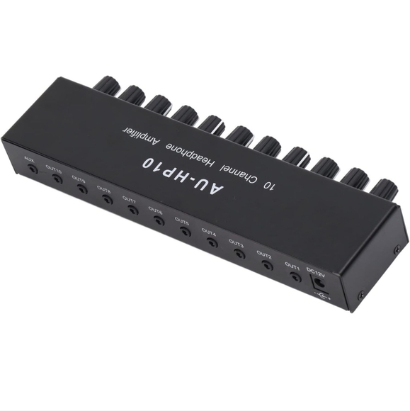 10 Channel Headphone Amplifier, Headphone Splitter , 1 input & 10 output. 1pc - Picture 4 of 8